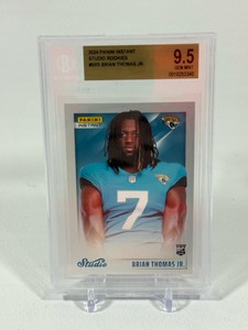 Brian Thomas Jr. RC Beckett Graded 9.5 Gem Mitn Slab 2024 Panini Instant Studio Rookies #SR5 Football Card