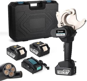 $389 54mm Heavy Duty Cable Cutters Kit  18VDC Cordless Rechargeable Electrical ACSR Cutting Tool for Copper and Aluminum, 24Ah Batteries & 1 Battery Charger Included