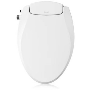 $148 Brondell Bidet Toilet Seat Non-Electric Ecoseat, Fits Elongated Toilets, White - Dual Nozzle System, Ambient Water Temperature - Easy Installation, Elongated Size