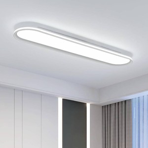 37.4 Metal LED Ceiling Light,Slim, Edge Lit - 55W Full Spectrum Linear Ceiling Lamps,6500K Cool White Modern Ultra Thin Low Profile Light Fixture for Kitchen, Garage Home & Office Hallway