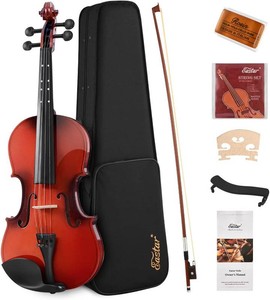 $160 Eastar Violin 44 Full Size for Adults, Violin Set for Beginners with Hard Case, Rosin, Shoulder Rest, Bow, and Extra Strings (Imprinted Finger Guide on Fingerboard), EVA-2