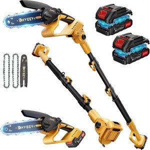 $130 21V Cordless Pole Saw, 6-Inch Bar, 1500W Motor, 2 Batteries, Safety Kit, Tree Trimming Tool (SN3066)