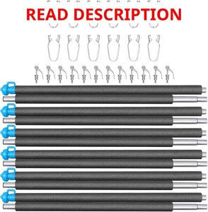Zoomster Universal Trampoline Replacement Enclosure Poles with Clamp and Hardware
