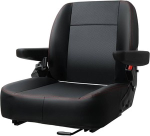 $126 Universal Forklift Seat,Riding Lawn Mower Seat with Armrest,Tractor Seat with Micro Switch and Safety Belt,Storage Pouch on The Back for Mower Excavator Skid Loader Backhoe Dozer Telehandler