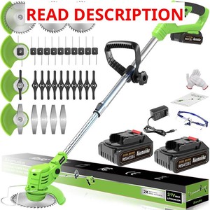 Cordless Weed Wacker Battery Powered, 3-in-1 Electric Weed Eater Grass Trimmer with 2 x 21V 2.0Ah Battery