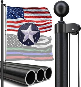 $120 20FT Heavy Duty Flag Pole for Outside House, Real 12 Gauge Aluminum  100MPH Wind Tested All Weather  Residential & Commercial  Includes USA Flag & All Hardware to Fly Two Flags  Easy Install