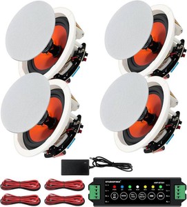 $126 STUDIOFINIX 6.5 Inch Bluetooth Ceiling Speakers,600W Wired Recessed Speaker System, Ideal for Home Theater, Living Room,Office,Kichten,Study Room,Basement,Covered Patio and Flush Mount (4 Speakers)