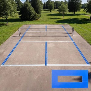 PP Plastic Court Line Marking Kit 44x20 ft - Full Size Reusable Paddle Sport Court Template, Waterproof Durable Stencil for Outdoor & Indoor Use, Easy Layout with Accessories Included