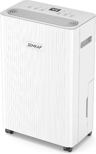 $160 2500 Sq.Ft Dehumidifier for Basement with Drain Hose, SEMKAP 32 Pints Dehumidifiers for Home, Large Room, Bathroom, Bedroom, Low Noise With Smart Compressor, Intelligent Humidity Control, 24HR Timer