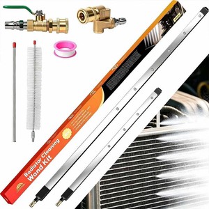 40 & 24 Upgraded Radiator Cleaning Wand Set(2PCS)  25  Fan Nozzles,Water&Air Dual-Use,4500 PSI Pressure,Stainless Steel Washer Tool for Car,Truck and Other Vehicles
