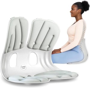 curble Grand  Extra Wide Ergonomic Seat Support, Sit Straighter Without Effort, Passive Posture Trainer for Office, Home & Car (Grey)