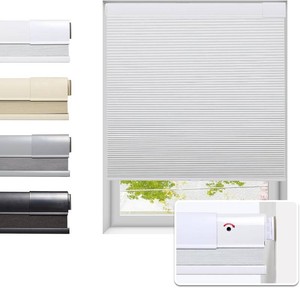 $126 Tonature No Drill Cellular Shades for Indoor Windows, Thermal Insulating & Noise Reducing Honeycomb Blinds, Free Stop Cordless Blackout Shades, White,56 12 W x 64 H