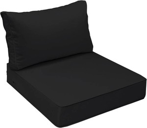 AAAAAcessories Outdoor Seat Cushions for Chairs, Fade-Resistant, Waterproof Patio Furniture Replacement 26x26x4 Charcoal Black