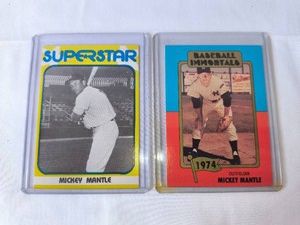 Vintage 1970s Mickey Mantle baseball cards-2