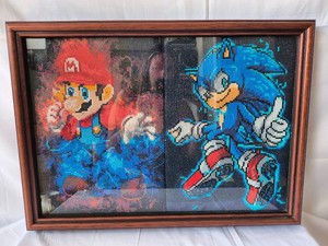 Super Mario and Sonic diamond paintings-Framed-22x16