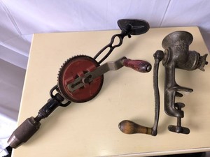 Vintage Breast Drill and Meat Grinder