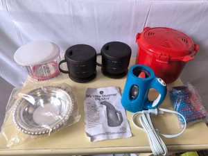 Kitchen items and mini steamer lot