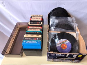 Vintage 45 RPM Records and 8-track tapes