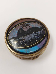 Vintage Coty Paris Morpho Butterfly Wing Rio Compact with Puff
