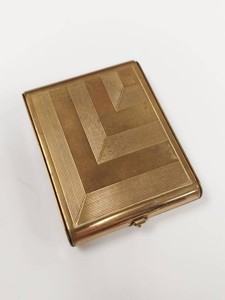 Helena Rubinstein Art Deco Valaze Goldtone Double Compact with Lipstic