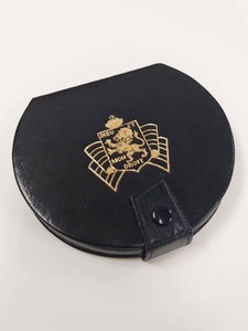 Vintage Kugel Leather Powder Compact British Royal Coat of Arms Dieu Et Mon Droit