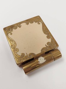 Vintage Helena Rubinstein Valaze Tandem Compact Lipstick Gold Tone Enamel 1920s