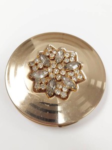 Vintage Pilcher Gold Plated Rhinestone Powder Compact Unused with Puff