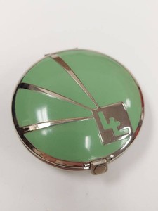 Luxor Ltd Art Deco Green Enamel Double Compact Rouge Powder 1920s