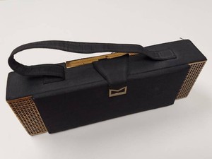 Vintage Dorette Mid-Century Black Faille Vanity Case Clutch Purse