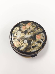 Vintage Coty Art Deco Rouge Compact Chrysanthemum Enamel 1920s