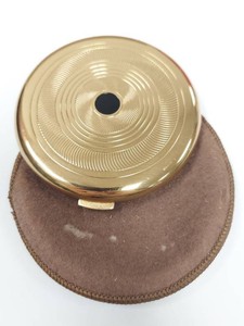 Vintage Coty Airspun Gold Tone Loose Powder Compact with Case - Excellent