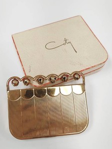 Vintage 1940s Coty Jingle Bells Double Vanity Compact with Original Box