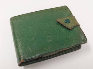 Vintage Harriet Hubbard Ayer Green Pigskin Compact & Lipstick Wallet Set