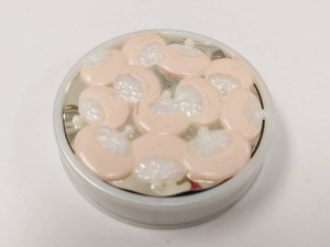 Vintage Coty Shakti Pressed Powder Compact Pink White Puff Design