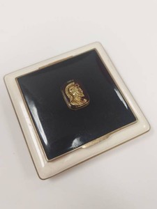 Vintage Walter Lampl Art Deco Enamel Compact Warrior Intaglio Carryall