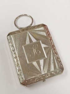 Vintage B-M Co Art Deco Finger Ring Compact Mirror Made in USA