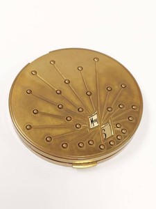 Vintage Zell Fifth Avenue Gold Tone Calendar Powder Compact Mirror