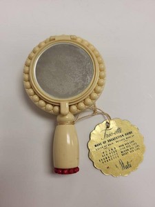 Vintage Plate Trio-Ette Hand Mirror Compact Lipstick Vanity Case