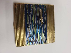 Vintage Russian Volgo-Balt Enamel Powder Compact Mirror Case