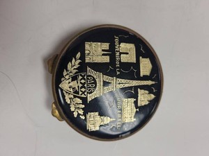 Vintage French Paris Souvenir Powder Compact Mirror Eiffel Tower