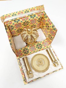 Myrna Pons Vintage 4 Pc Vanity Set Crown Perfume Compact Boxed