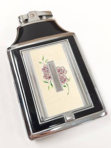 Ronson Art Deco Compact Lighter Cigarette Case Enamel Monogram B