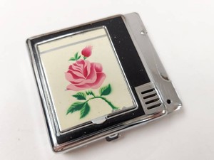 Continental Japan Rose Compact Lighter Combo Vanity Case w Mirror
