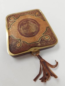 Vintage Decorative Powder Compact Mirror Case Tassel Souvenir Vanity