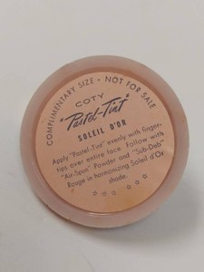 Vintage Coty Pastel-Tint Soleil DOr Vanity Compact w Lipstick