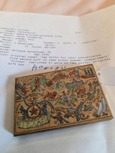 Vintage Pilcher Texas Landmarks Souvenir Powder Compact Mirror