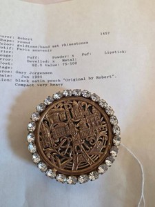 Original by Robert Powder Compact Paris Souvenir Rhinestone See Photos