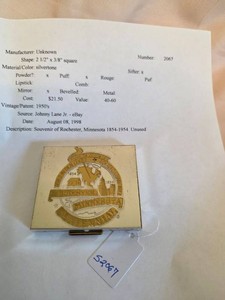 Vintage Rochester Minnesota Centennial 1954 Souvenir Powder Compact
