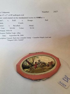 Vintage Niagara Falls Canada Souvenir Enamel Compact Mirror Scenic Lid