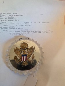 Vintage Henniette N.A.S. Corpus Christi Lucite Military Powder Compact